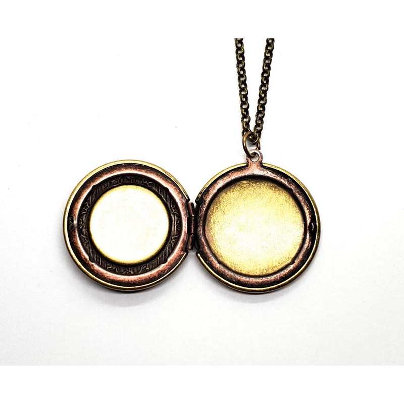 Handmade Mixed Metals Fleur De Lis Locket Necklace