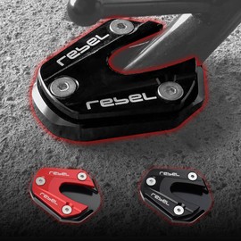WOOGA Motorcycle Aluminium Side Extra Seat Stand Clamp Foot Support Extension Enlarge Pad Compatible with Ho&nda Rebel CMX 250 CMX 300 CMX 500 2017-2024 (Red)