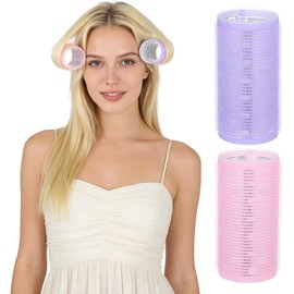 Lurrose 2 Rulos Para Cabello De Flequillo Rodillos Jumbo Sin Calor Para Volumen Y Rizos Naturales Herramienta Manual Para Cabello Corto Y Largo Estilo Fácil En Casa Y Salón