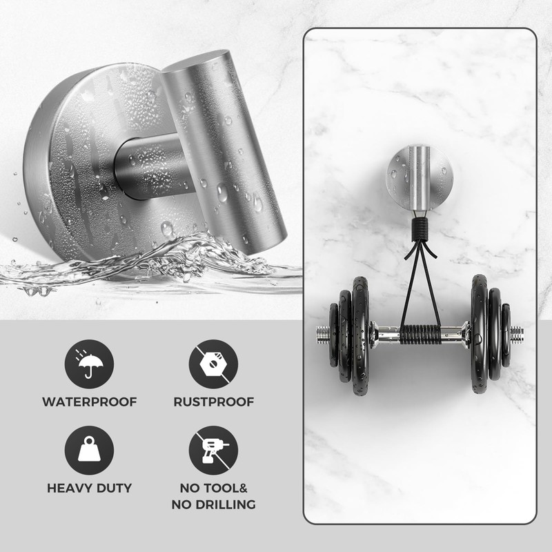 WingWider Shower Hooks for Inside Shower,No-Drill Removable&Reusable Towel Hooks for
