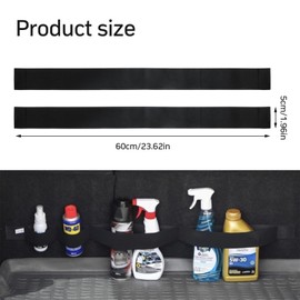 Dokeno Pack of 2 Car Boot Organiser, Boot Orgagnizer Velcro of Items in the Car, Black, Car Fastening Strap, Velcro Strap for Attachment, Car Accessories for Cars, Vans, Trucks