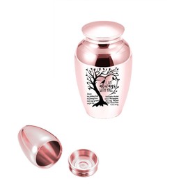 1pcs 6.5cm Small Urns Mini Cremation Human Ashes Holder Aluminum Alloy Memorial Keepsake Ash Funeral Urn for Pet Small Ashes Urns for dog pet(Rose Gold)