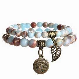 Mehanew Healing Bracelets for Women Chakra Beaded Bracelets Natural Crystals and Healing Stones Jewelry Yoga Calming Stretch Bracelet Stress Relief Gifts for Travelers Women