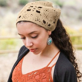 DRESHOW 2 PCS Crochet Hair Bandana Vintage Knotted Headscarf Strawberry Print Headband Knitted Head Kerchief for Women Girls