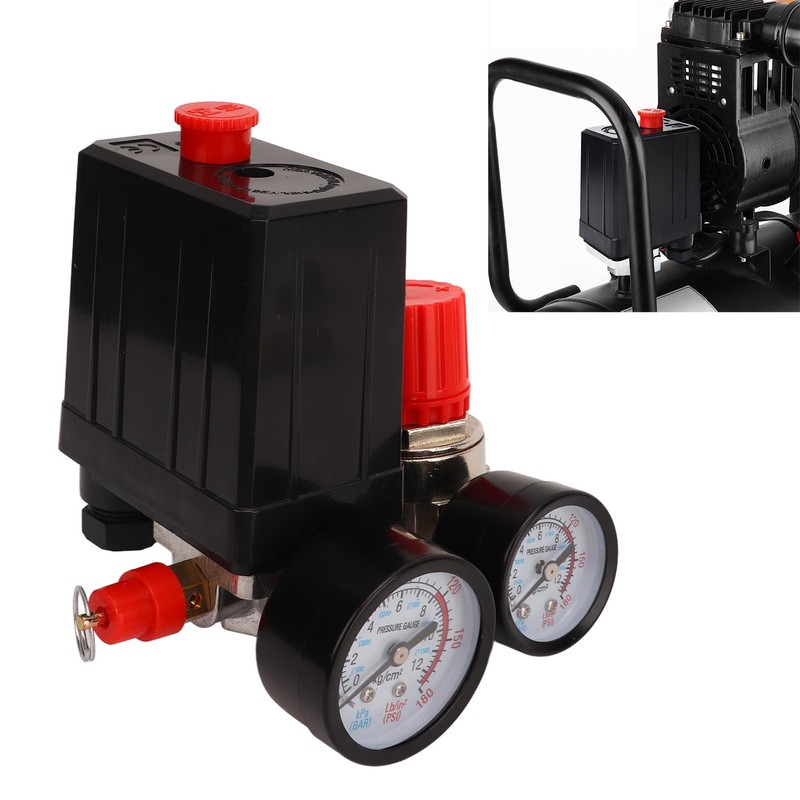 Air Compressor Pressure Switch 0~180PSI Control Valve Kit Replacement Parts