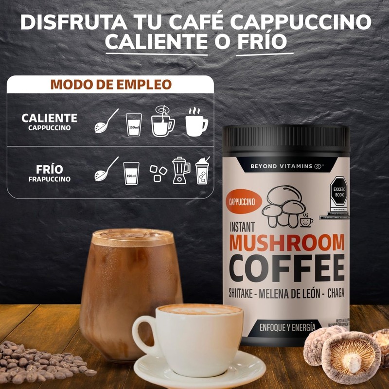 Café Soluble Adaptogénico BEYOND VITAMINS – Con Melena de León,