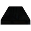 2 PCS High Gloss Black Floating Wall Shelves 31.5x9.3x1.5 Inches
