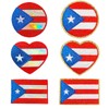 6 Pcs Puerto Rico Flag Embroidered Patch Emblem, Iron On/Sew