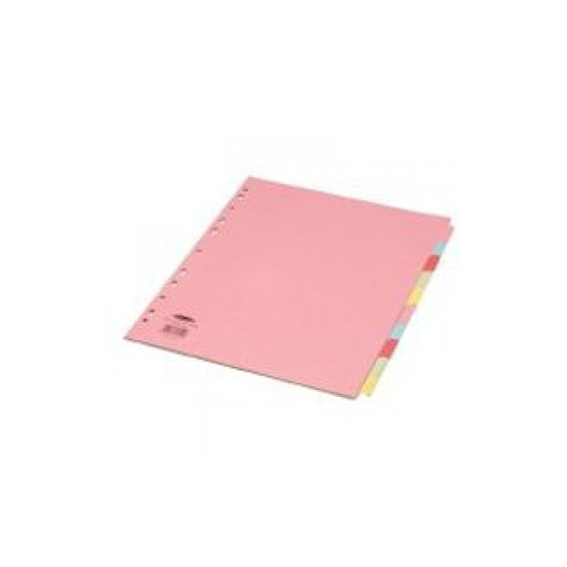 Concord Punched Pocket Subject Dividers Extra Wide 10-Part A4 Assorted