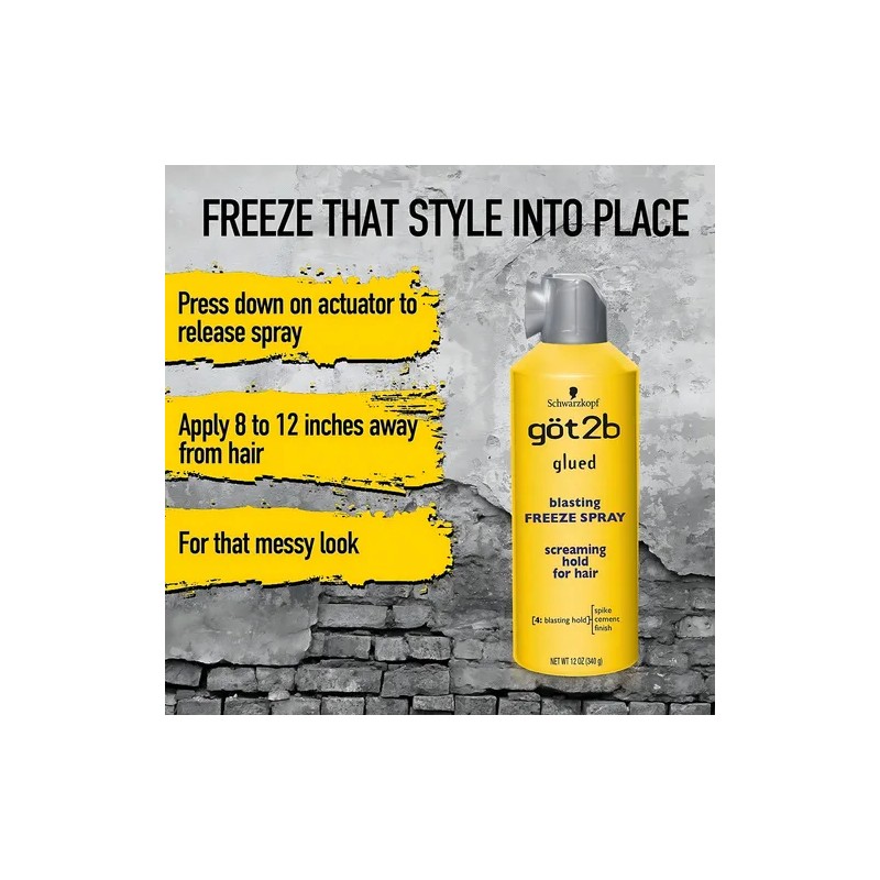 Got2b Glued Blasting Freeze Fijador Pelo Pelucas 12 Onzas