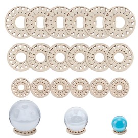 UNICRAFTALE 18Pcs 3 Sizes Wooden Crystal Ball Stand Navajo White Sphere Holder Egg Rocks Stand Flower Stone Rock Display Inner Diameter 12~22mm for Gemstone Nature Stone Home Decor