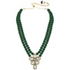 Aheli Crystal Pearl Long Collar con pendientes de caída Conjunto