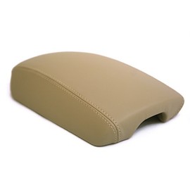 Fits 2006-2010 Hyundai Sonata Synthetic Beige Leather Armrest Center Console . (Skin Only)