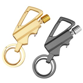 2 Pack Permanent Match Keychain Lighter, Metal Infinity Lighter, Forever Lighters with Bottle Opener, Waterproof Match, EDC Emergency Matchstick, Survival Flint Fire Starter (Fuel Not Included)