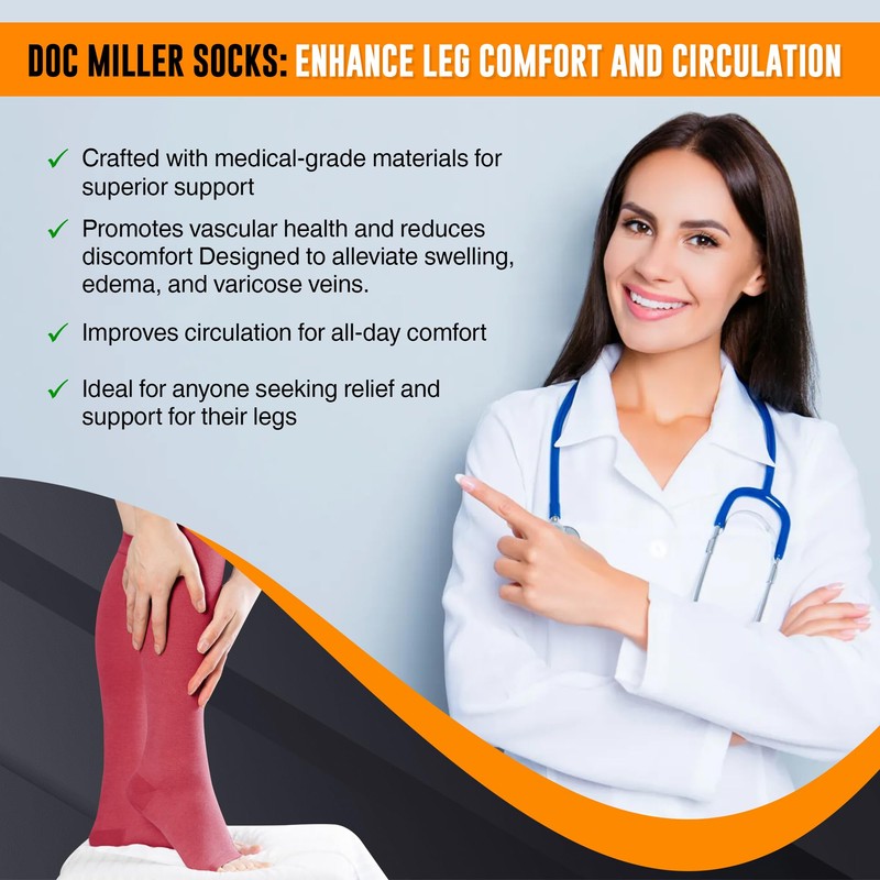 Doc Miller Open Toe Compression Socks for Men and Women,