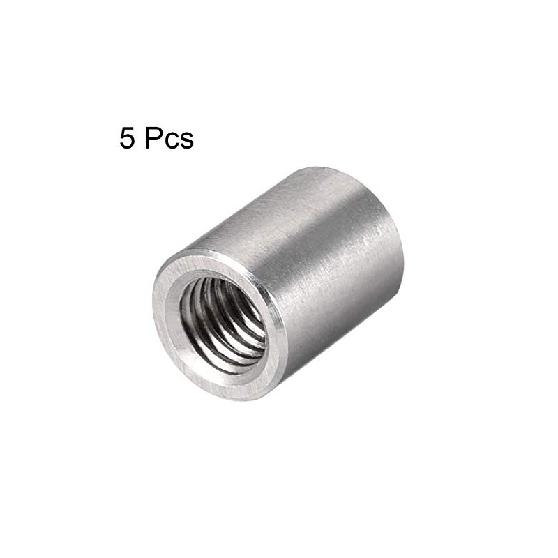 sourcing map M8 Round Connector Nuts, 304 Stainless Steel Coupling
