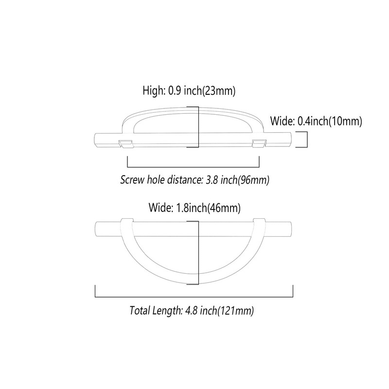 Alzassbg 6 Pack Matt Black and Nickel Cabinet Pulls, 3-3/4
