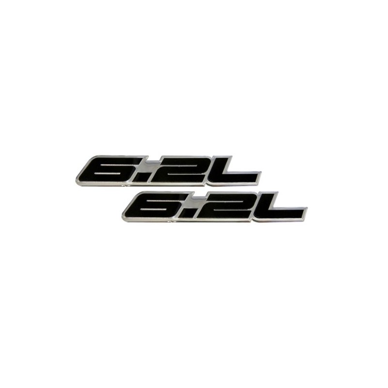 6.2 Liter Engine Aluminum Emblems Badges in Silver and Black