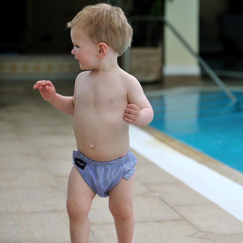 Schwimmwindel 3-30 Monate Blau gestreift, 3-30 Monate, BLAU /BLUE