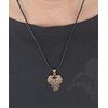 Kiss of Leather Raven Pendant Bronze with Cotton Cord, Bronze