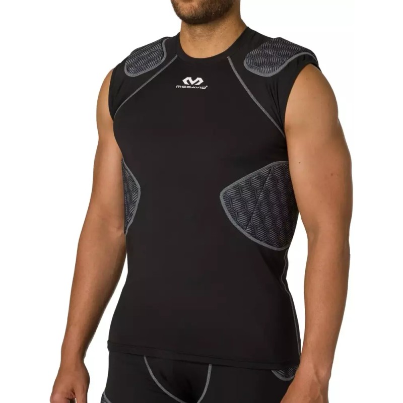 McDavid 맥데이비드 라이벌 통합 패딩 축구 셔츠 5패드 압축 [Small]