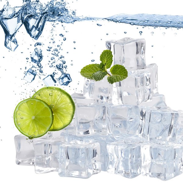 CYNNXIA 50 Pack Reusable Fake Ice Cubes Artificial Clear Ice
