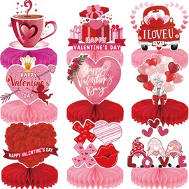 Valentines Day Decorations - Valentines Table Decorations Honeycomb Centerpieces, Romantic Party Supplies, Festive Classroom and Event Decor