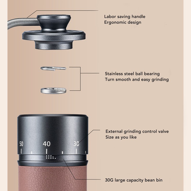 Coffee Manual Grinder Ergonomic Uniform Grinding Easy Operation Handheld Coffee