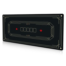 AAXKK 70 x 35 Black Texas Hold'em Poker Mat Portable Poker Table Tops Cards Game Mat Pad Topper Waterproof, Easily Clean & Glide Over, Anti-Slip, Odorless with Storage Bag