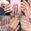 150Pcs Almond Nails Tips with Top Coat and Solid Nail