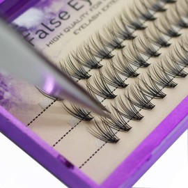 Dedila 8-20MM to Choose Professional Makeup Individual Cluster Eye Lashes 20 Root 0.07C Curl Grafting Mink Fake False Eyelashes Extension Beauty Tools (16mm)