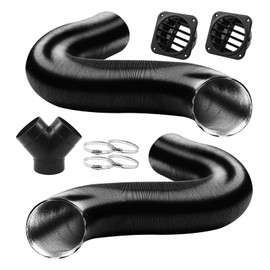 DTNESS 75mm Auto Heater Pipe Ducting, 9Pcs Y-Branch Warm Air Outlet Vent Kit, Vent Hose for We-Basto Pro-pex Ebers-pacher Diesel Parking Heater