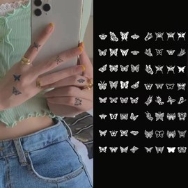 tattoo stickers butterfly finger small tattoo stickers Korean tattoo stickers fashionable tattoo stickers waterproof long lasting 2 weeks jagua tattoo set easy to apply arm foot shoulder
