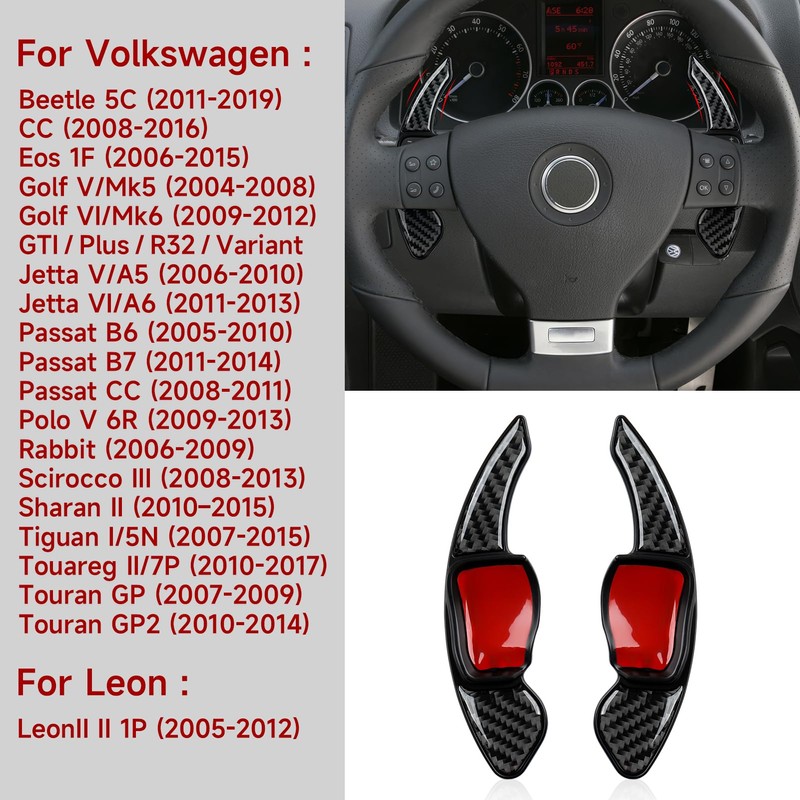 2pcs Car Carbon Fibre Steering Wheel Shift Paddle Extension Shift