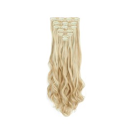FDEETY Ponytail Extension, 56 cm Long Wrapped Hairpiece, Ponytail, Natural Synthetic Hair Hair Extensions, Clip-In Extensions for Women (Light Golden)