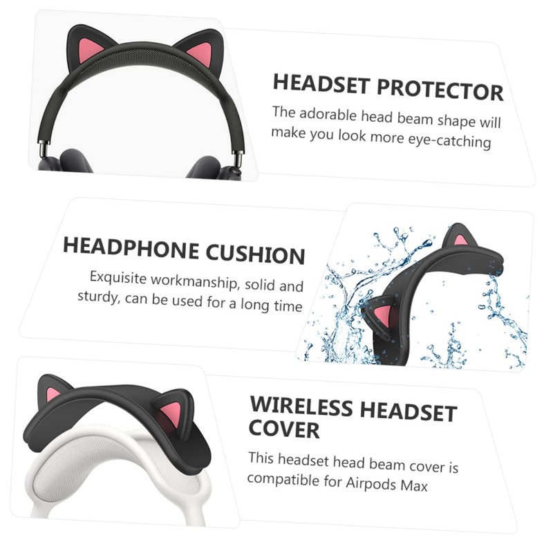 Operitacx Adorable Cat Ear Headband Cover for Headset Beam Protector