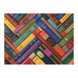 Galison Phat Dog Vintage Library 1000 Piece Jigsaw Puzzle for Adults and Families, Foil Stamped Challenging Puzzle Adds A Vibrant Pop of Color (735353263)