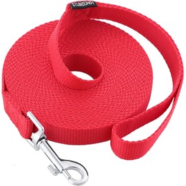 Siumouhoi Dog/Puppy Obedience Recall Training Agility Lead - 15ft 20ft 30ft 40ft 50ft Training Leash - Great for Play, Camping, or Backyard - Red 15ft (15Feet, Red)