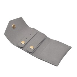 BECKLUXE Microfiber Faux Suede Travel Jewelry Accessories Organizer Roll Compact Jewellery Case Holder Portable Storage for Rings Necklaces Earrings Watches XS,S,M,L (Grey, XS)