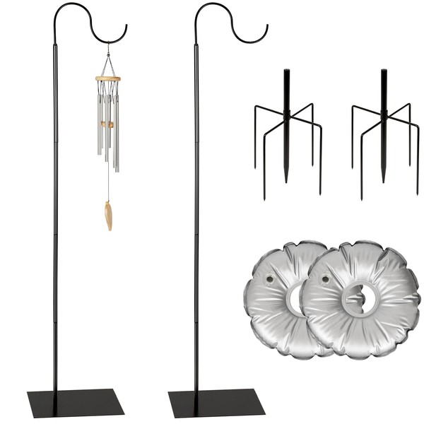 Liitrton 62.6 Inch Shepherds Hooks for Outdoor, Adjustbale Hummingbird Feeder