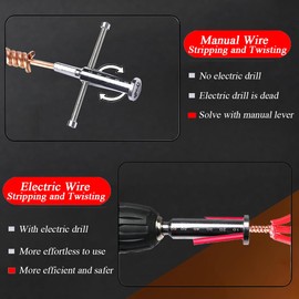 Wire Twister Tool for Drill, Wire Stripper for Drill, 2-6 Way Wire Nut Twister, Electrical Wire Twister, Fast Electric and Hand Wire Stripper and Twister for Cable Quick Stripping or Twisting 2Set