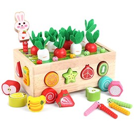 Juguetes Montessori de madera educativos para bebés niños y niñas de 1, 2, 3 años, juguetes de clasificación de formas para el primer cumpleaños, rega