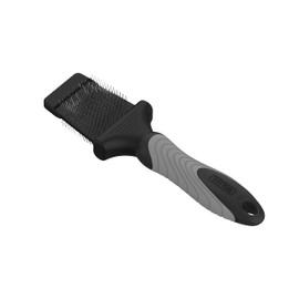WAHL Professional Animal Double-Sided Flex Slicker Brush for Dogs & Cats (#858478) - Durable Pin Brush for Long-Haired Breeds like Bichon Frises & Collies - Ergonomic Black & Gray Grooming Tool