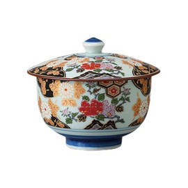 Yamashita Kogei 755436931 Arita Pottery with Lid, Tortoise Rock Peony with Lid, 3.9 x 3.3 inches (10 x 8.5 cm)