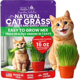 NatureZ Edge Premium Cat Grass Seeds for Indoor Cats, Non GMO - 1 lb Oat & Barley Grass for Indoor Cats, Cat Plant, Kitty Lawn, Pet Grass, Hierba para Gatos, Made in USA