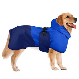 Leletail Dog Raincoat Waterproof Reflective Rain Coat with Adjustable Belly Strap & Leg Straps, Hooded Dog Rain Jacket with Leash Hole, Windproof Puppy Rain Gear for Small Medium Large Dogs