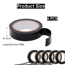 JALEVID Self-Welding Soldering Tape, 6 Rolls Insulation Tape, Black Tape, Welding, Waterproof for Electricians, Hose, Emergency Repair, Cable Insulation