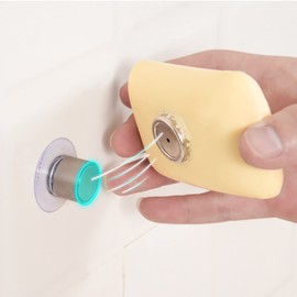 WANGCL Set of 2 Magnetic Soap Dishes with Suction Cup, Stainless Steel Wall Mounted Magnetic Soap Dish Holder for Bathroom Kitchen (Cylindrical)