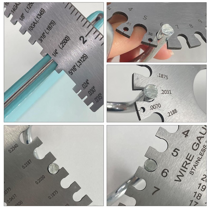 3 Pcs FUNCYboo Metal Sheet Thickness Gauge & Wire Gauge