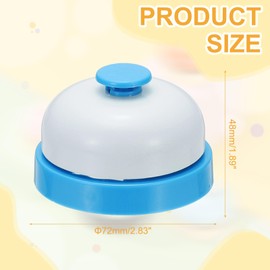 PATIKIL Call Bell 2.83" Small Desk Service Ring Bell Buzzer for Front Desk Reception Counter Dinner Bar Hotel Classroom Game, Blue, 1 Pack